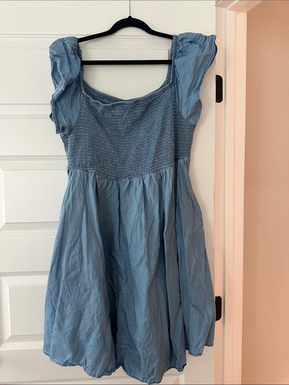 torrid Light Blue Smocked Flutter Sleeve Casual Dress